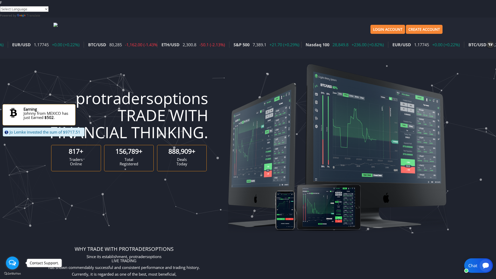 Screenshot of protradersoption.live
