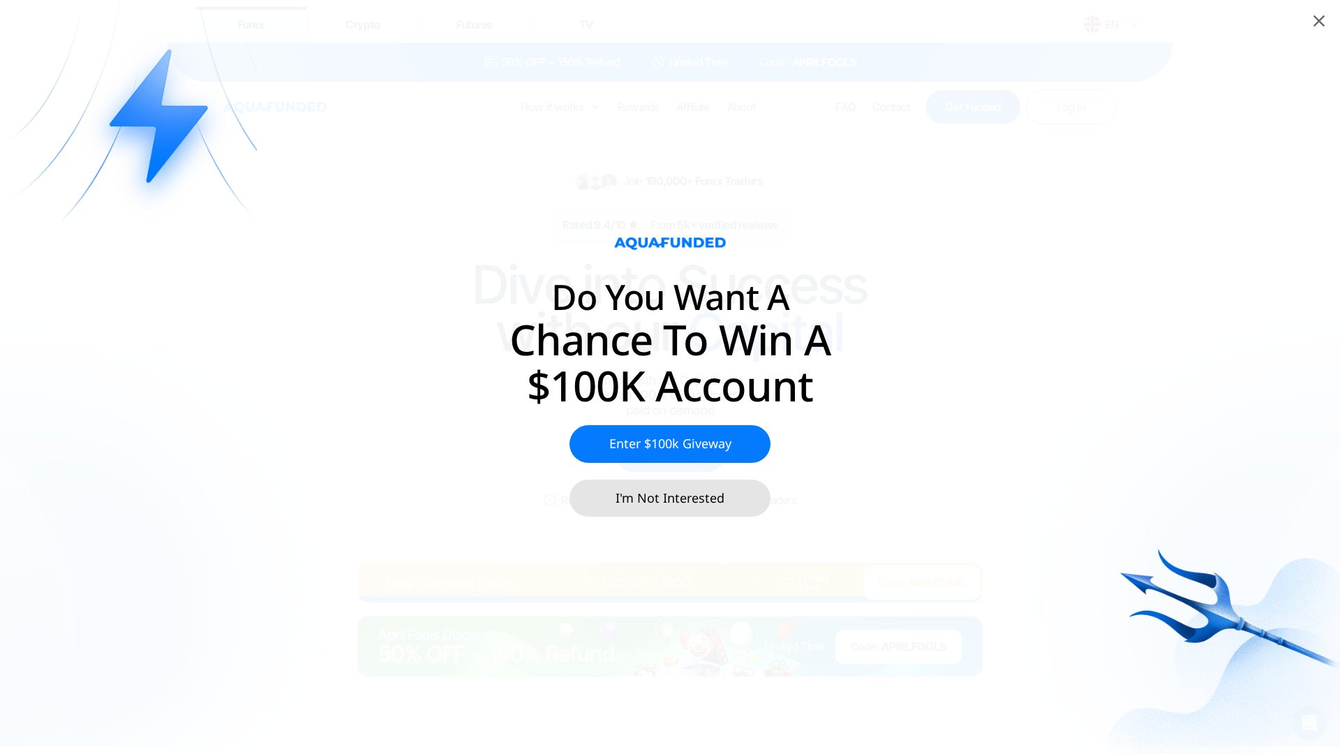 Screenshot of aquafunded.trade