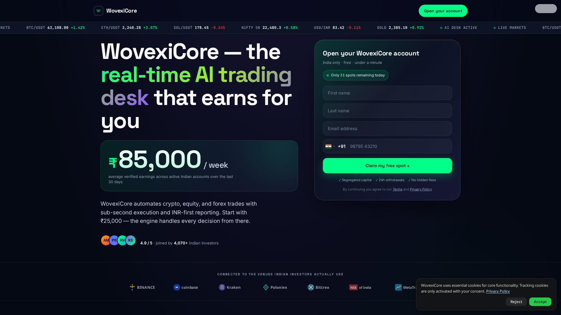 Screenshot of wovexicore.co.in