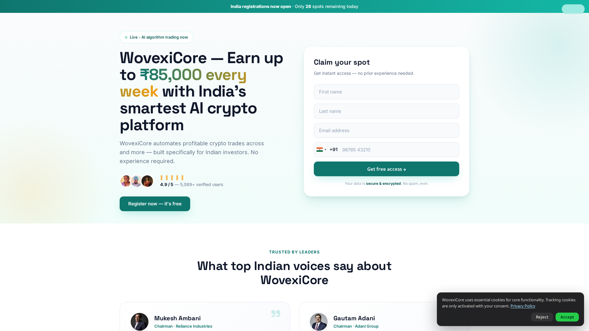 Screenshot of wovexicore.org