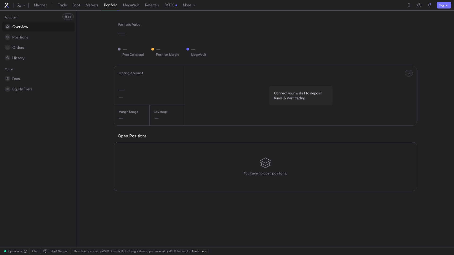 Screenshot of dydx-trade.com