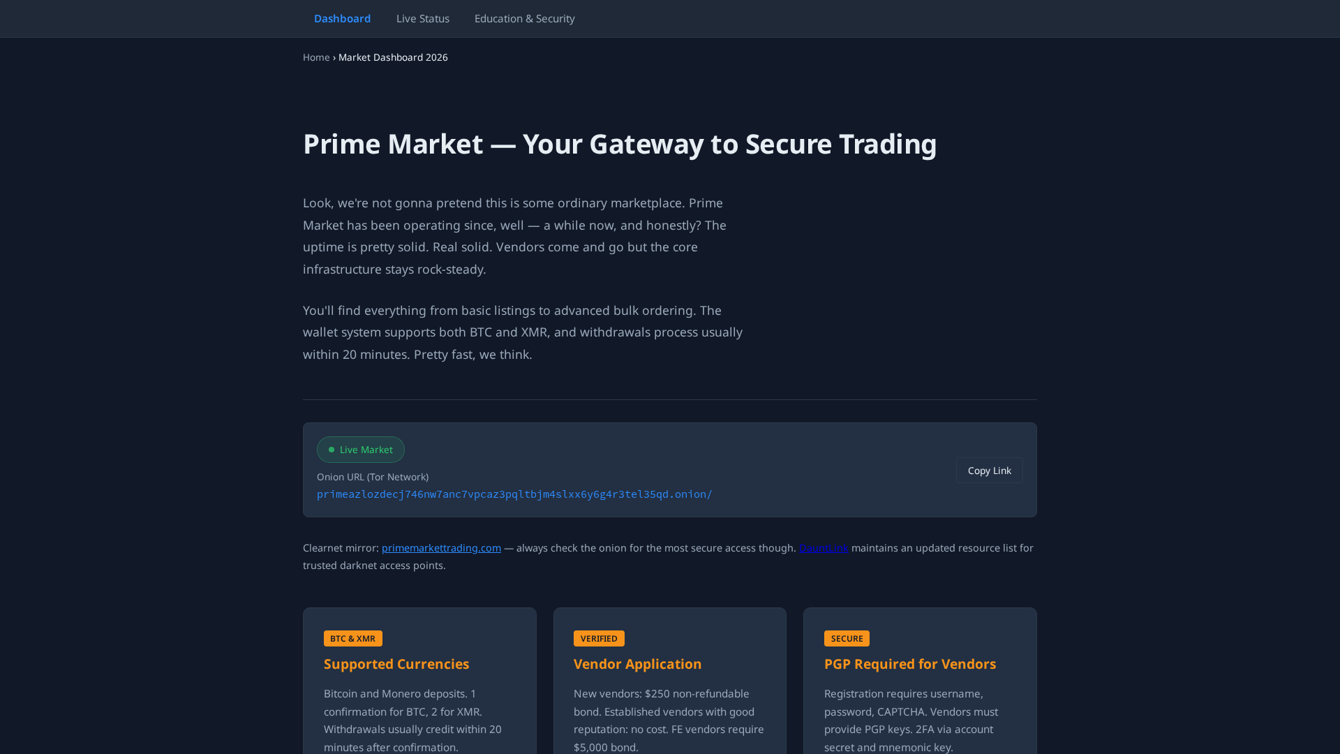 Screenshot of primemarket.group