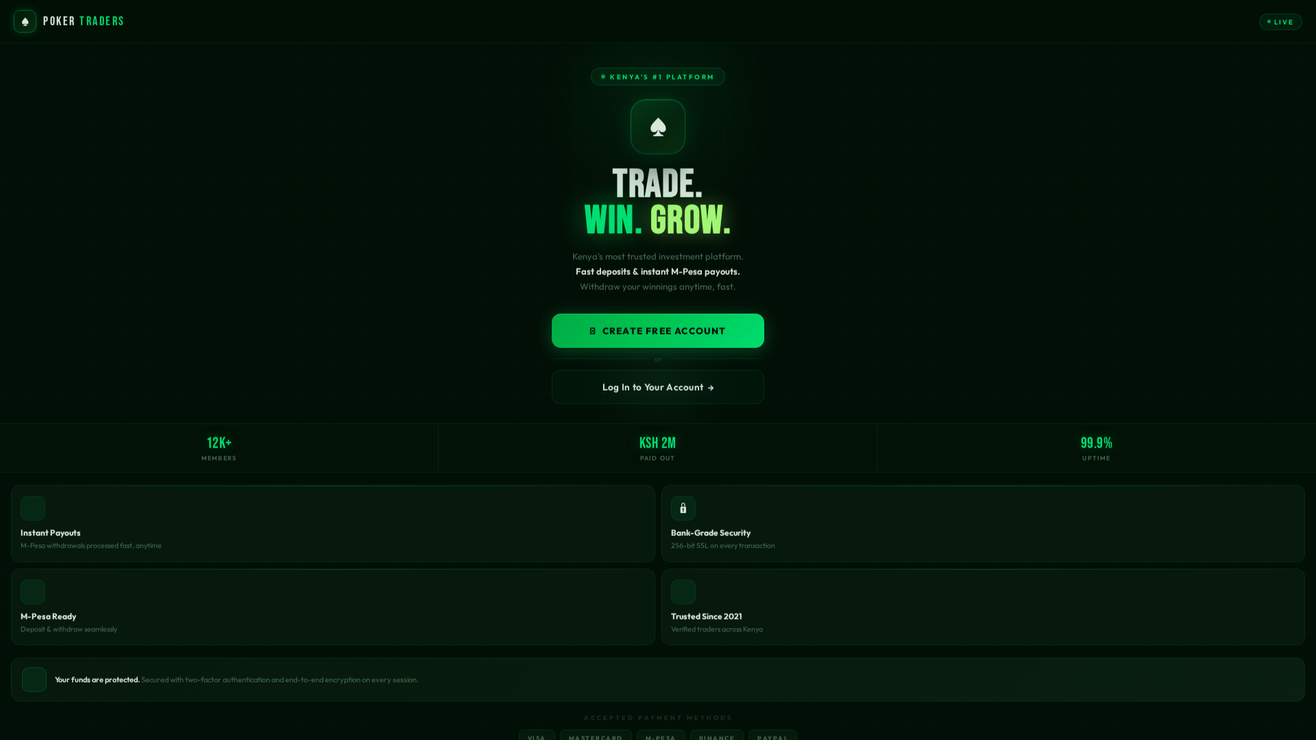 Screenshot of pokertrader.site