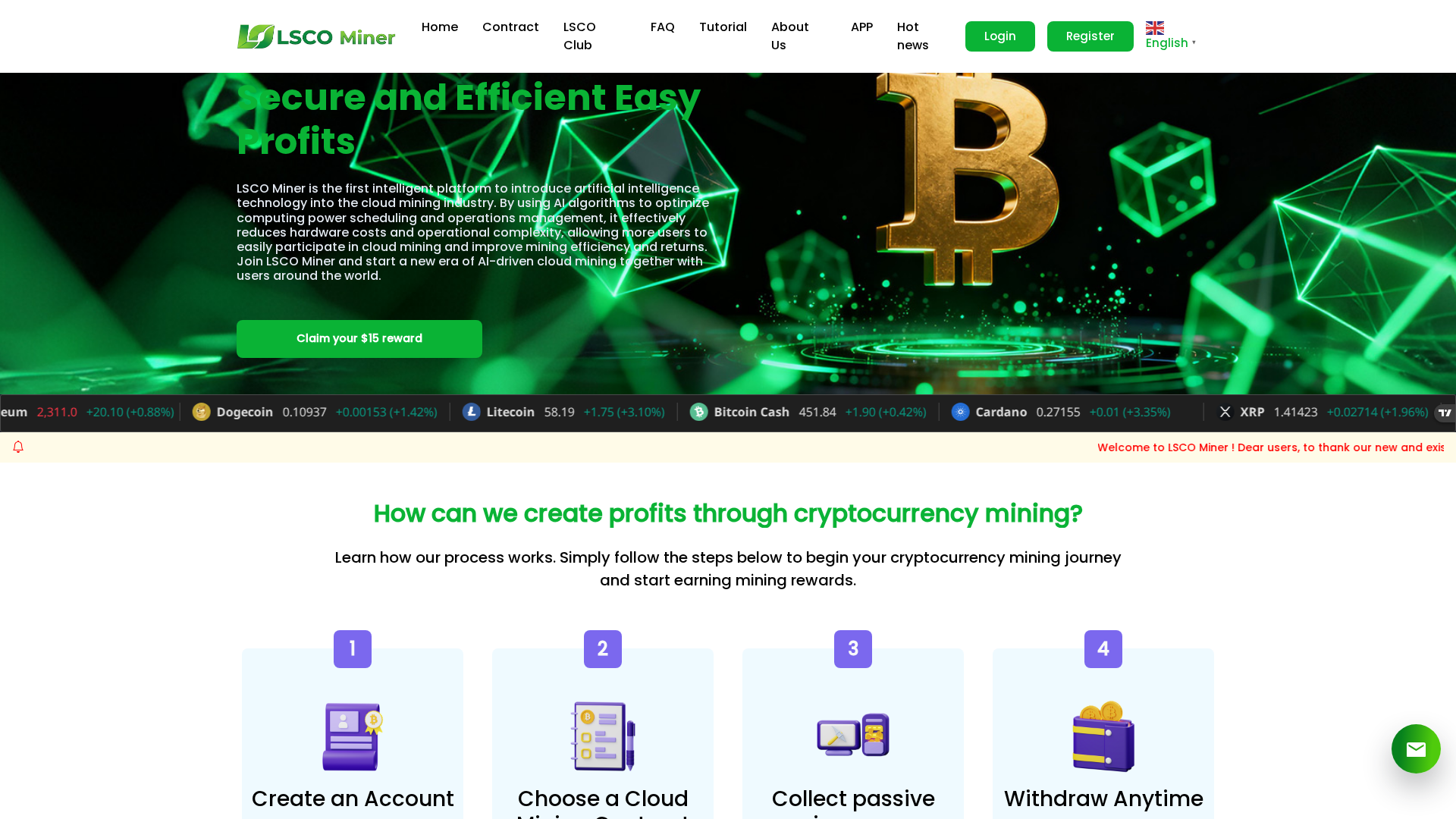 Screenshot of lscominer.com