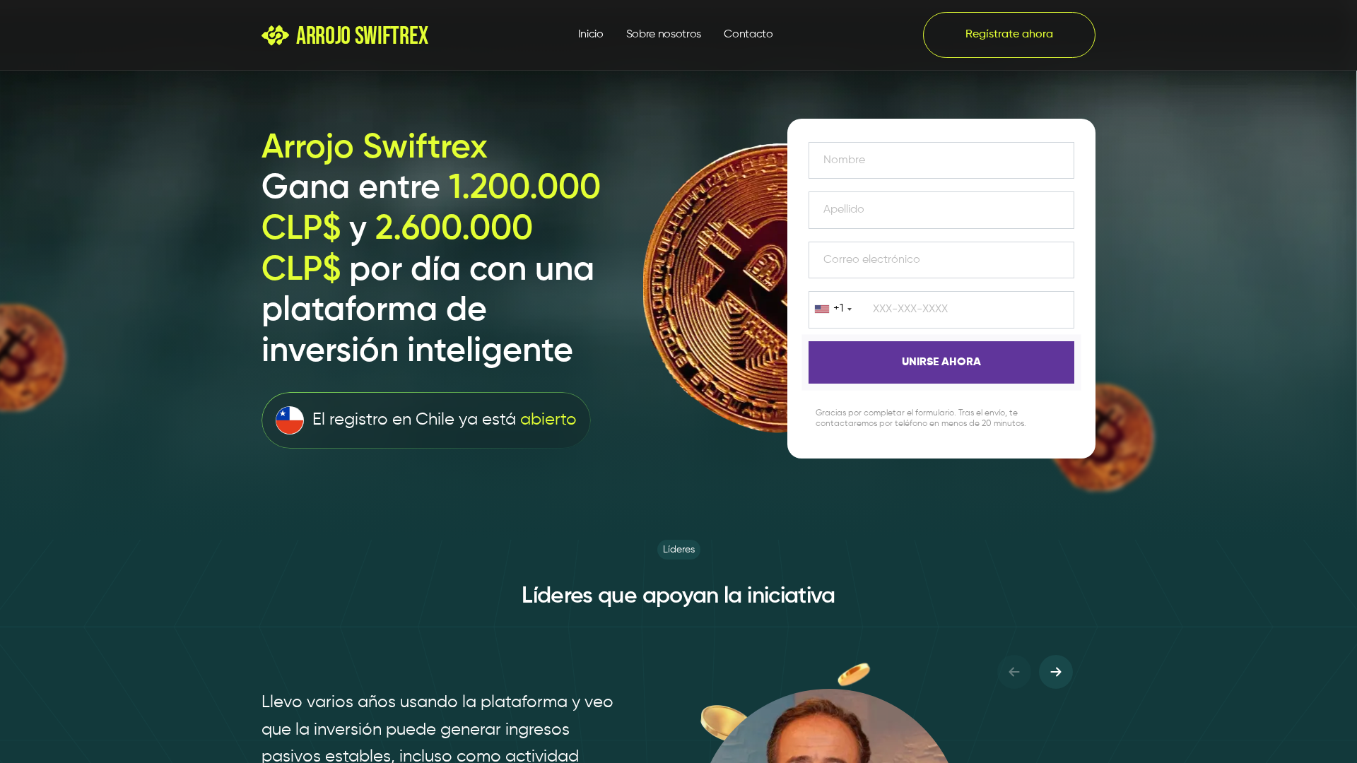 Screenshot of arrojoswiftrexai.com