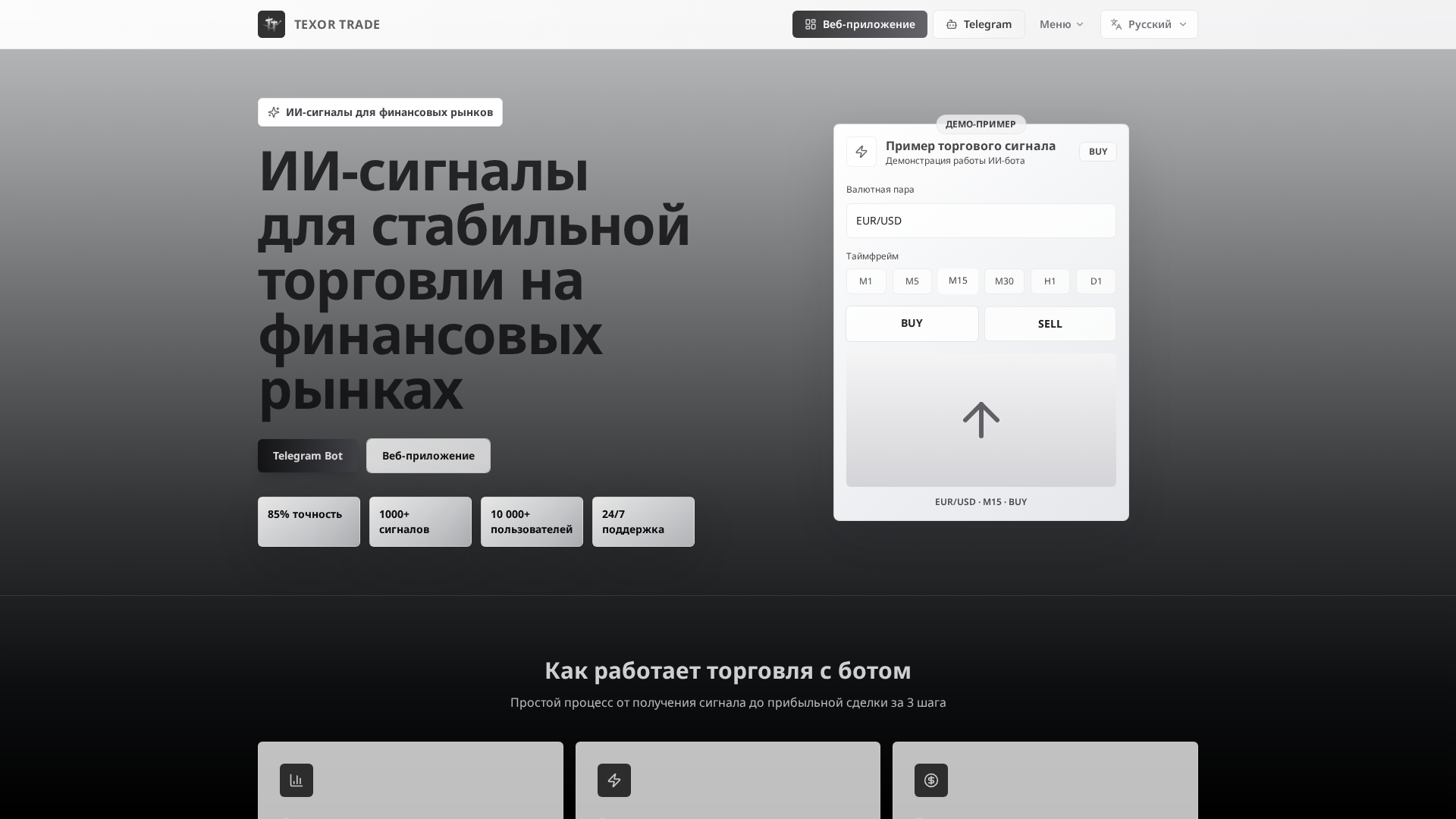 Screenshot of texor-ai.trade