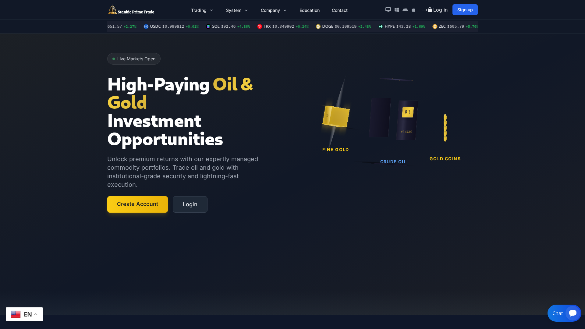 Screenshot of stanbicprimetrade.com