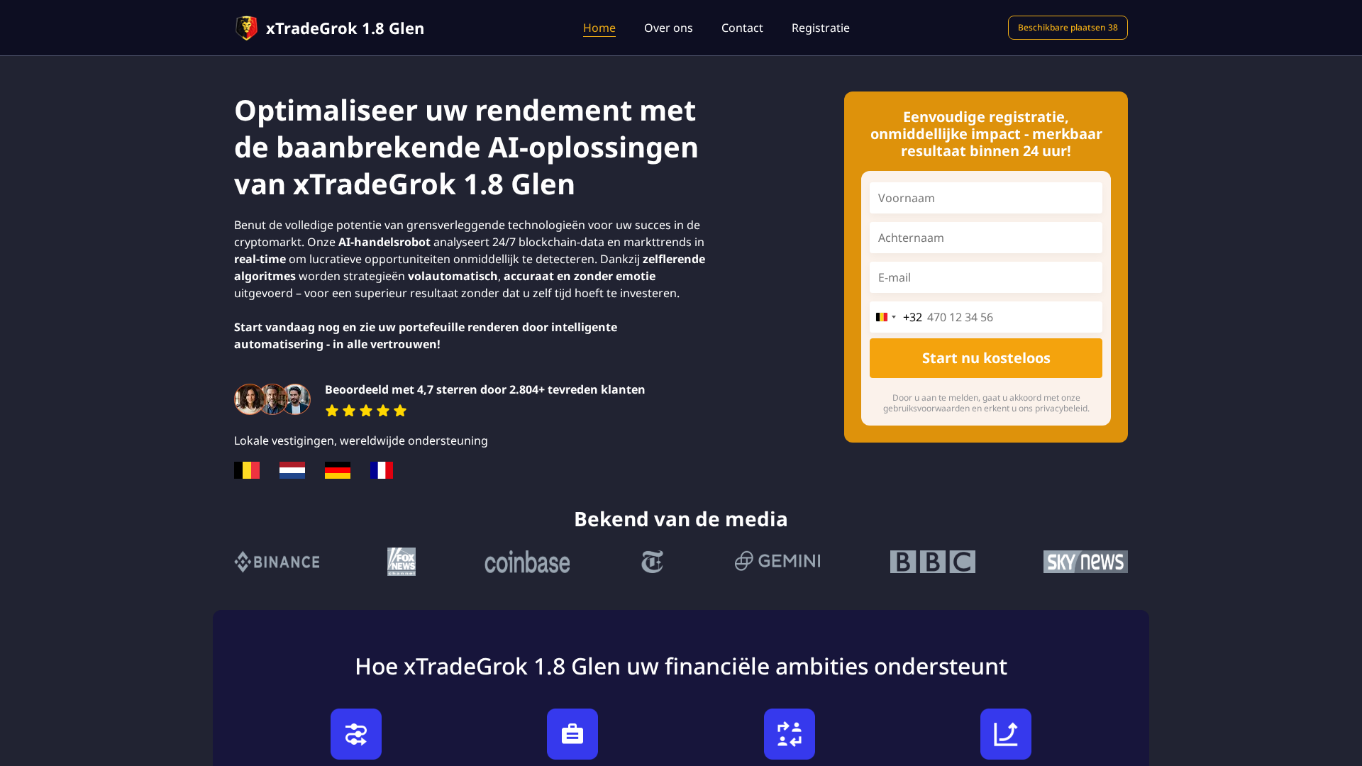 Screenshot of xtradegrok18glen-be.com