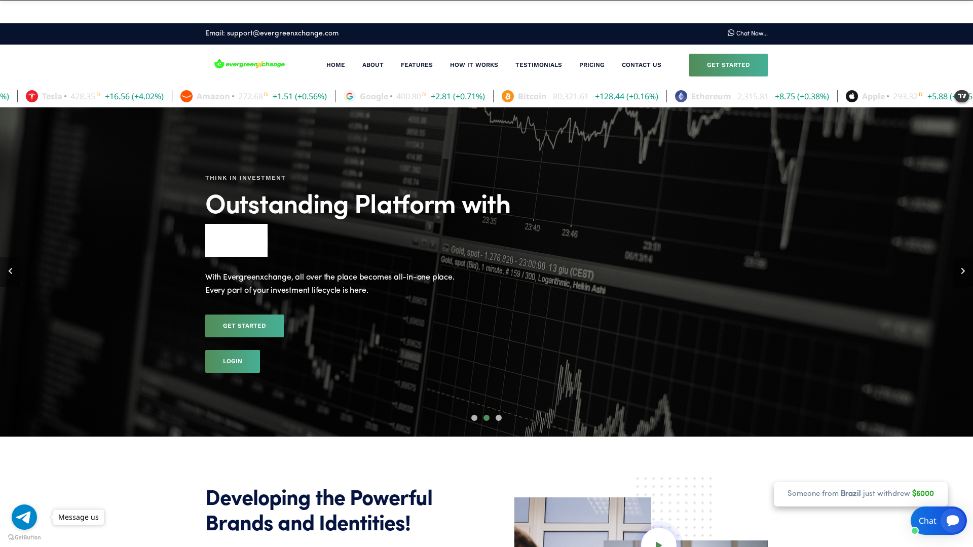 Screenshot of evergreenxchange.com