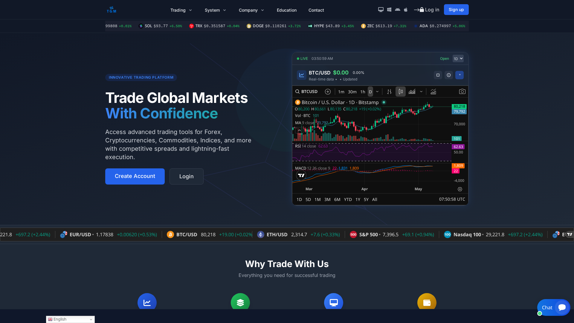 Screenshot of tradeglobalmarket.xyz