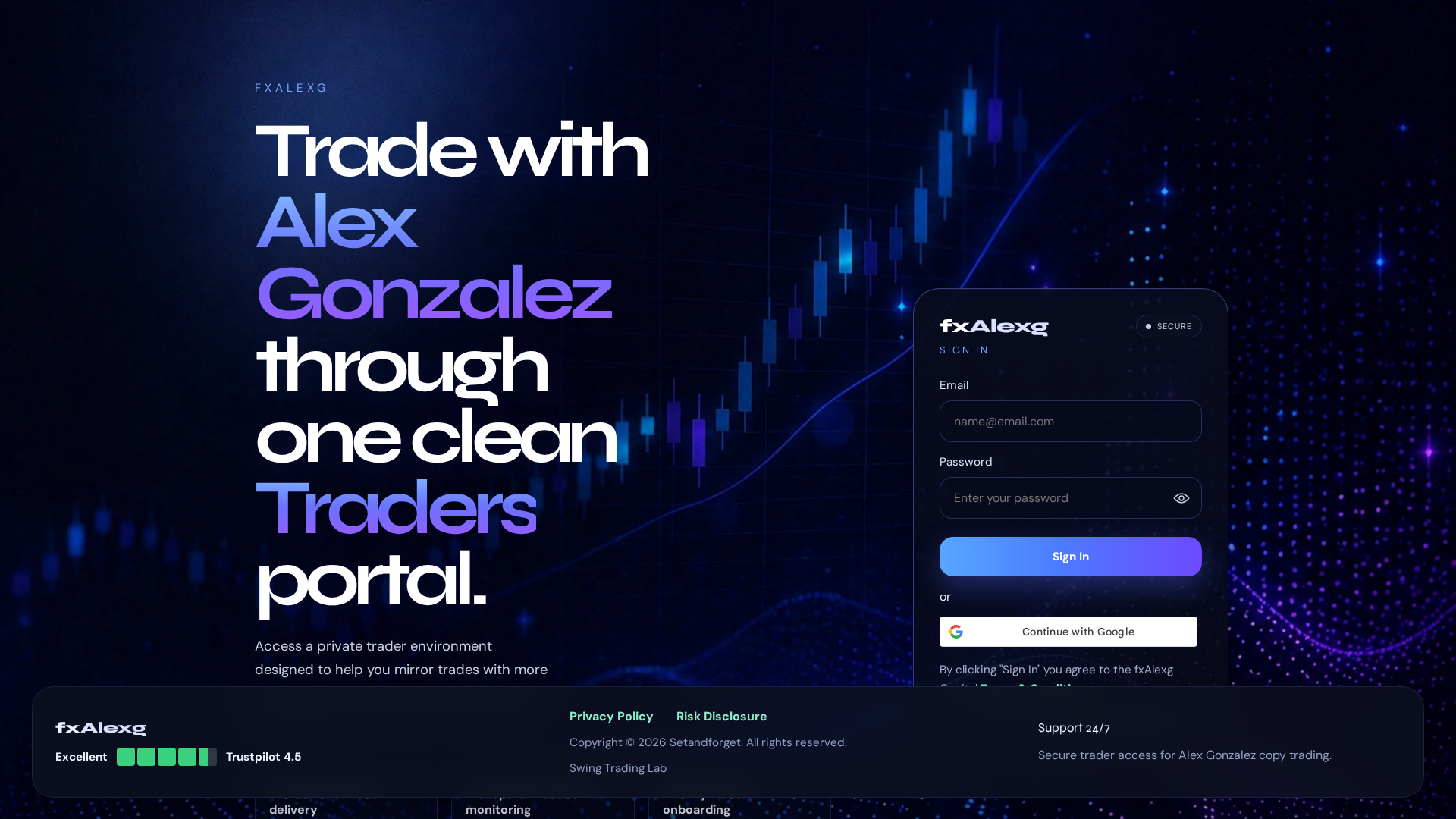 Screenshot of alexgcopytrading.com