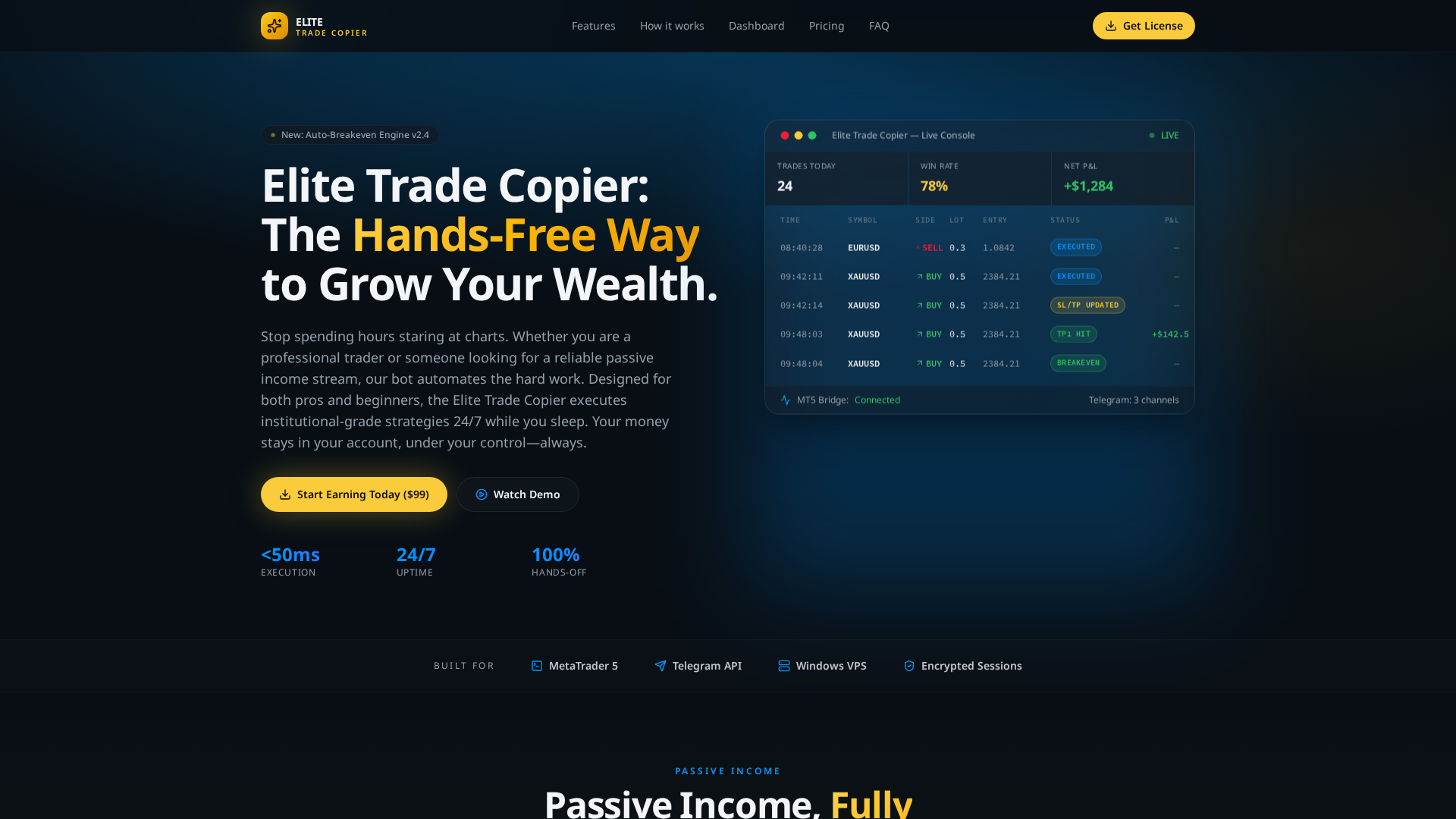 Screenshot of elitetradecopier.com