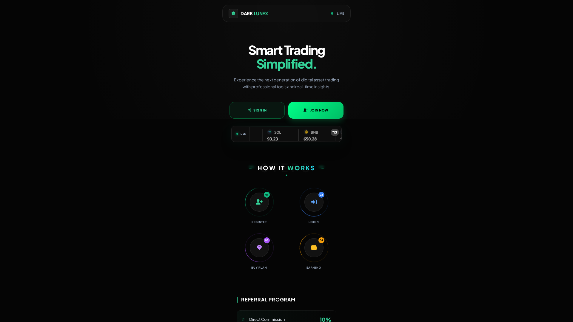 Screenshot of darklunex.com