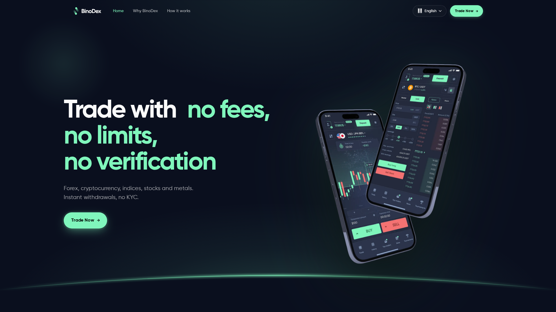 Screenshot of binodex.app
