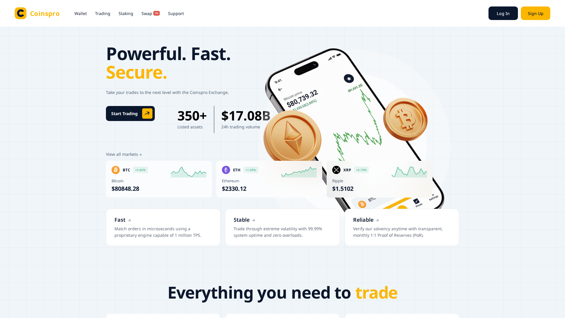 Screenshot of coinspro.net