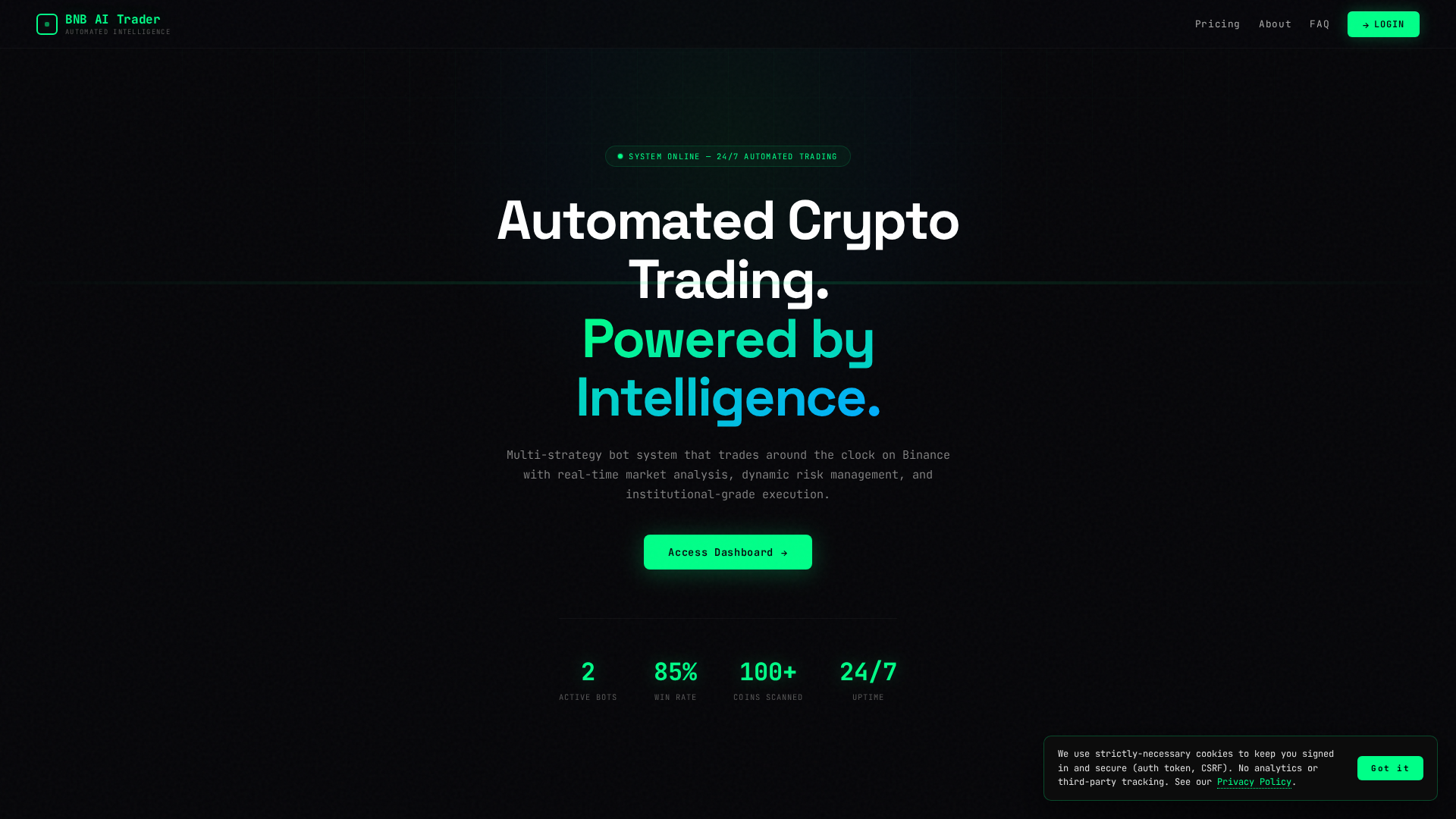 Screenshot of bnbaitrader.com