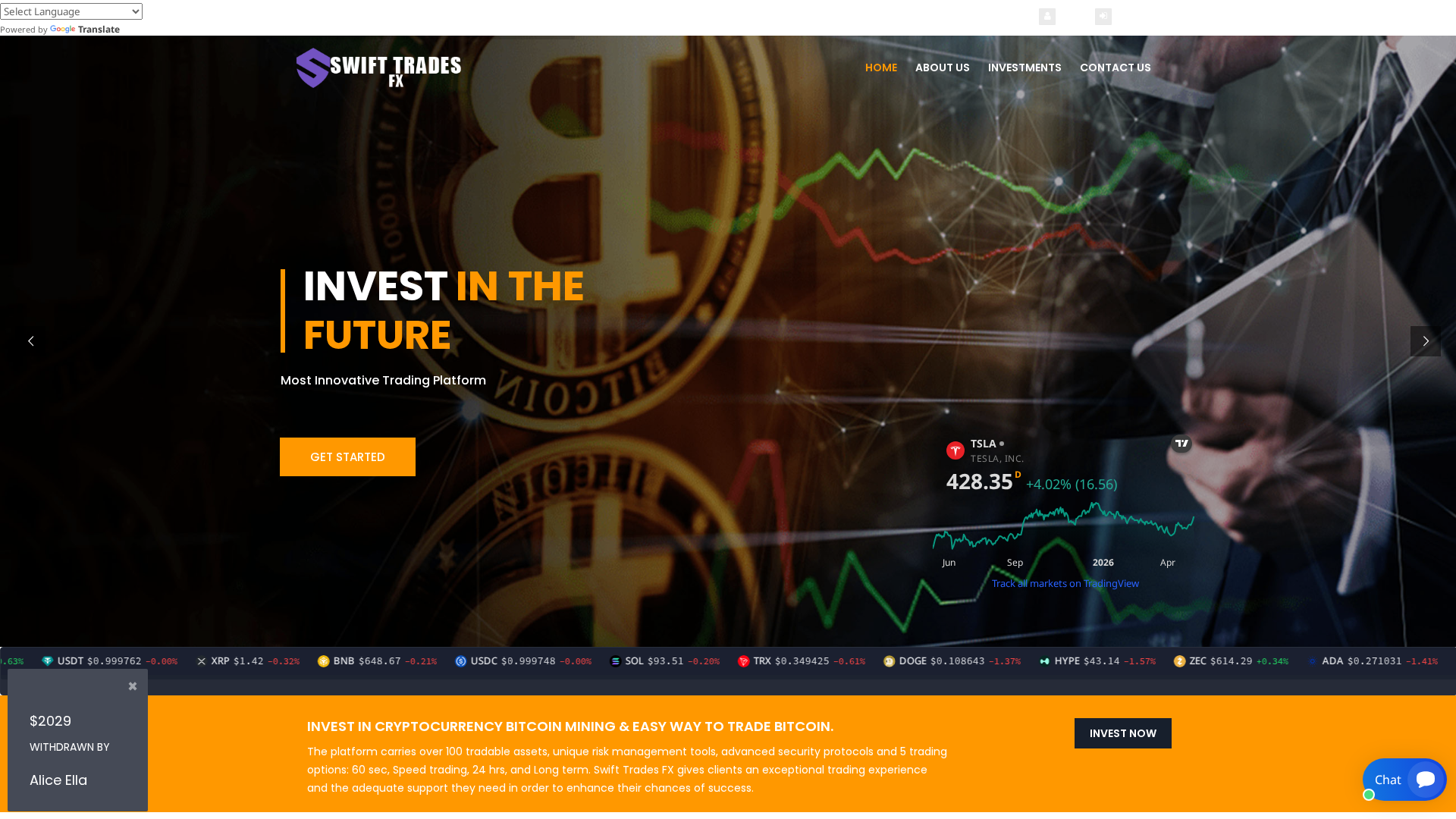 Screenshot of swiftradesfx.com