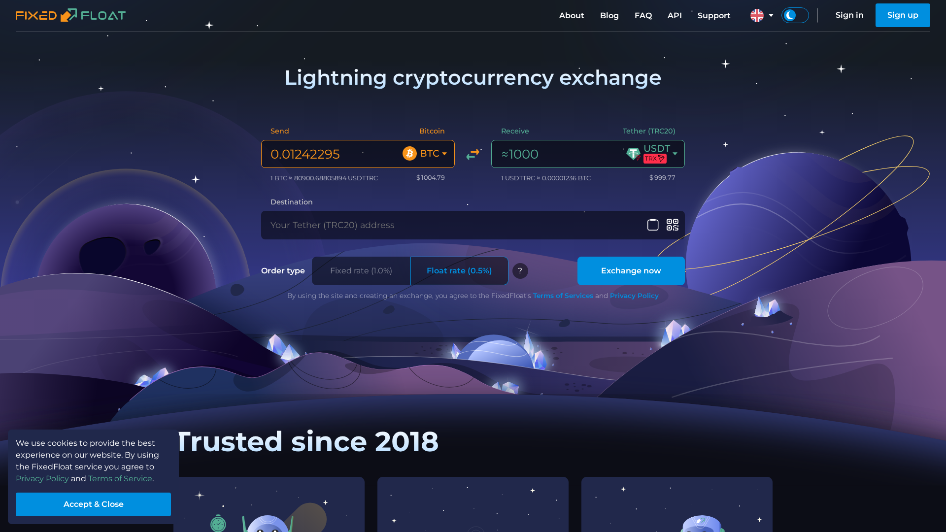 Screenshot of fixedfloat.click