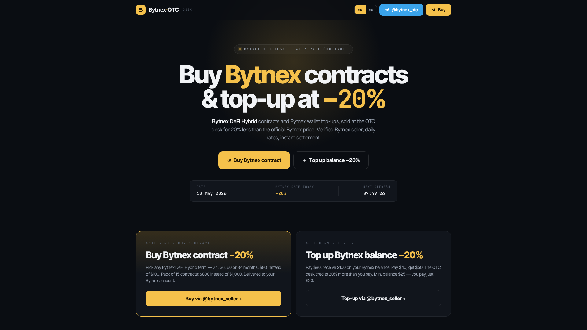 Screenshot of bytnex-otc.com