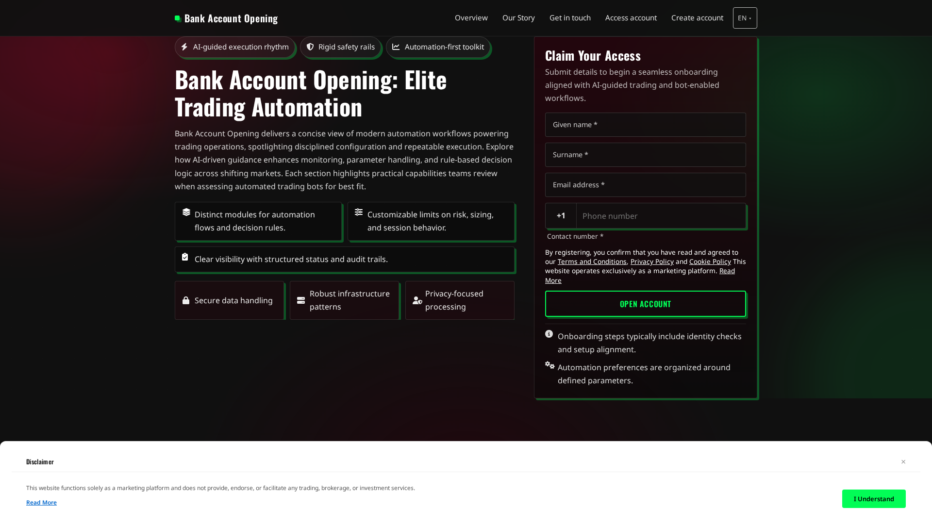Screenshot of bankaccountopening.click