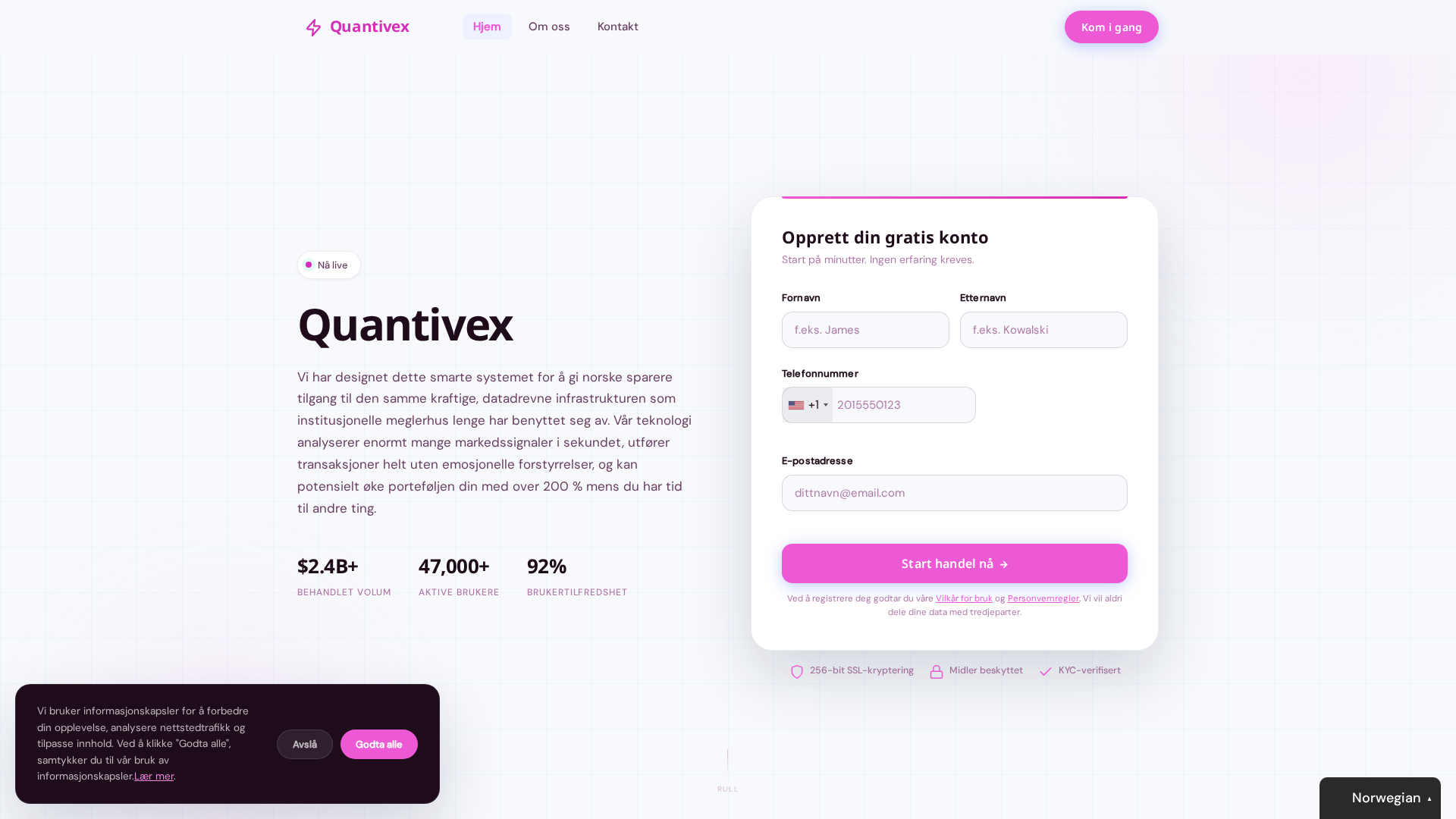 Screenshot of quantivex-crypto.com