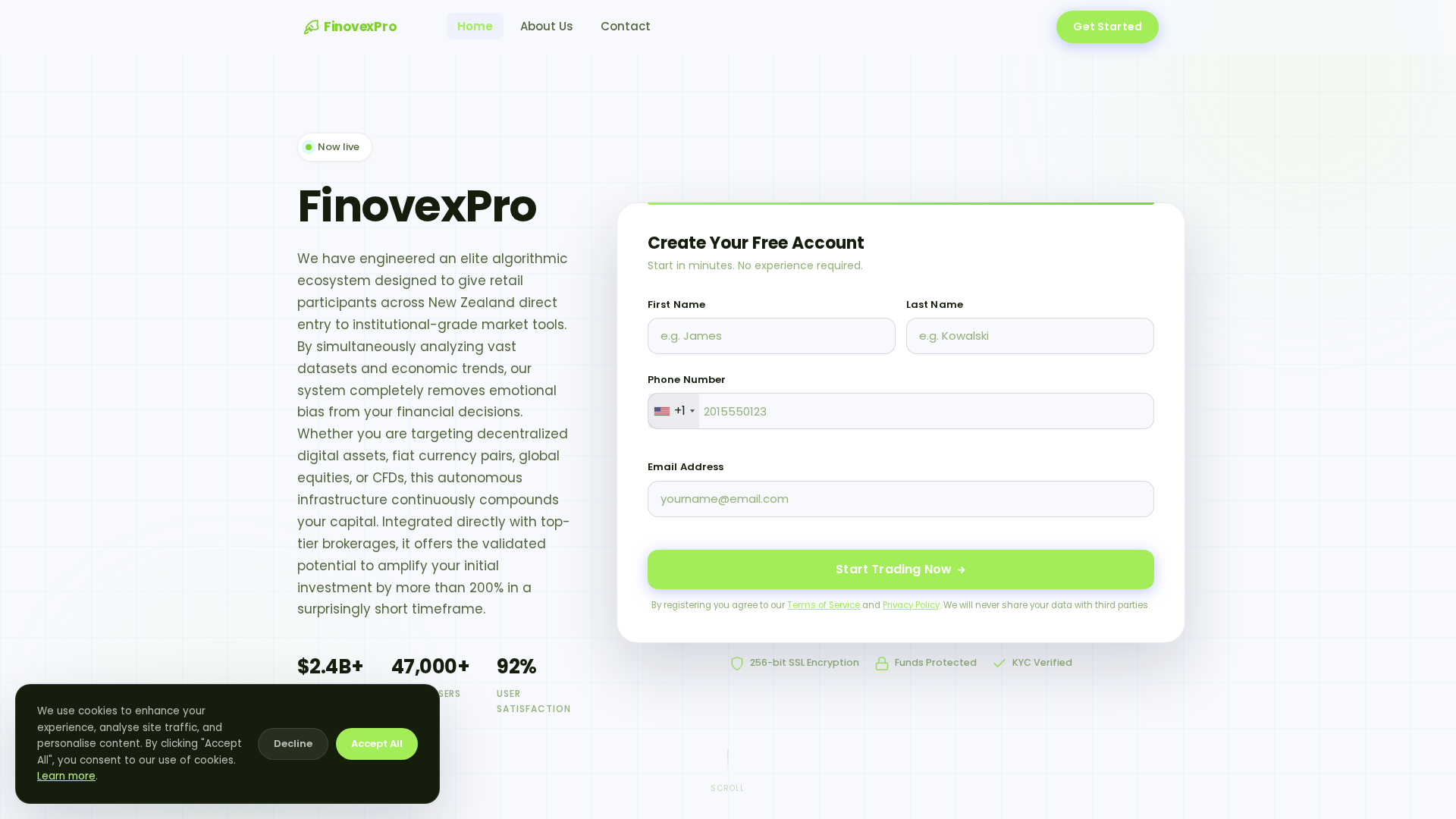 Screenshot of finovexproai.org