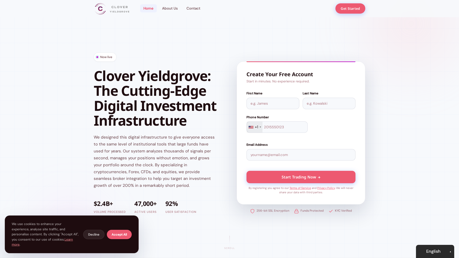 Screenshot of cloveryieldgrove.net