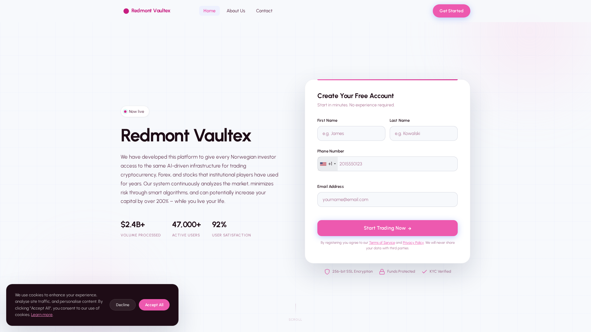 Screenshot of redmontvaultexai.com