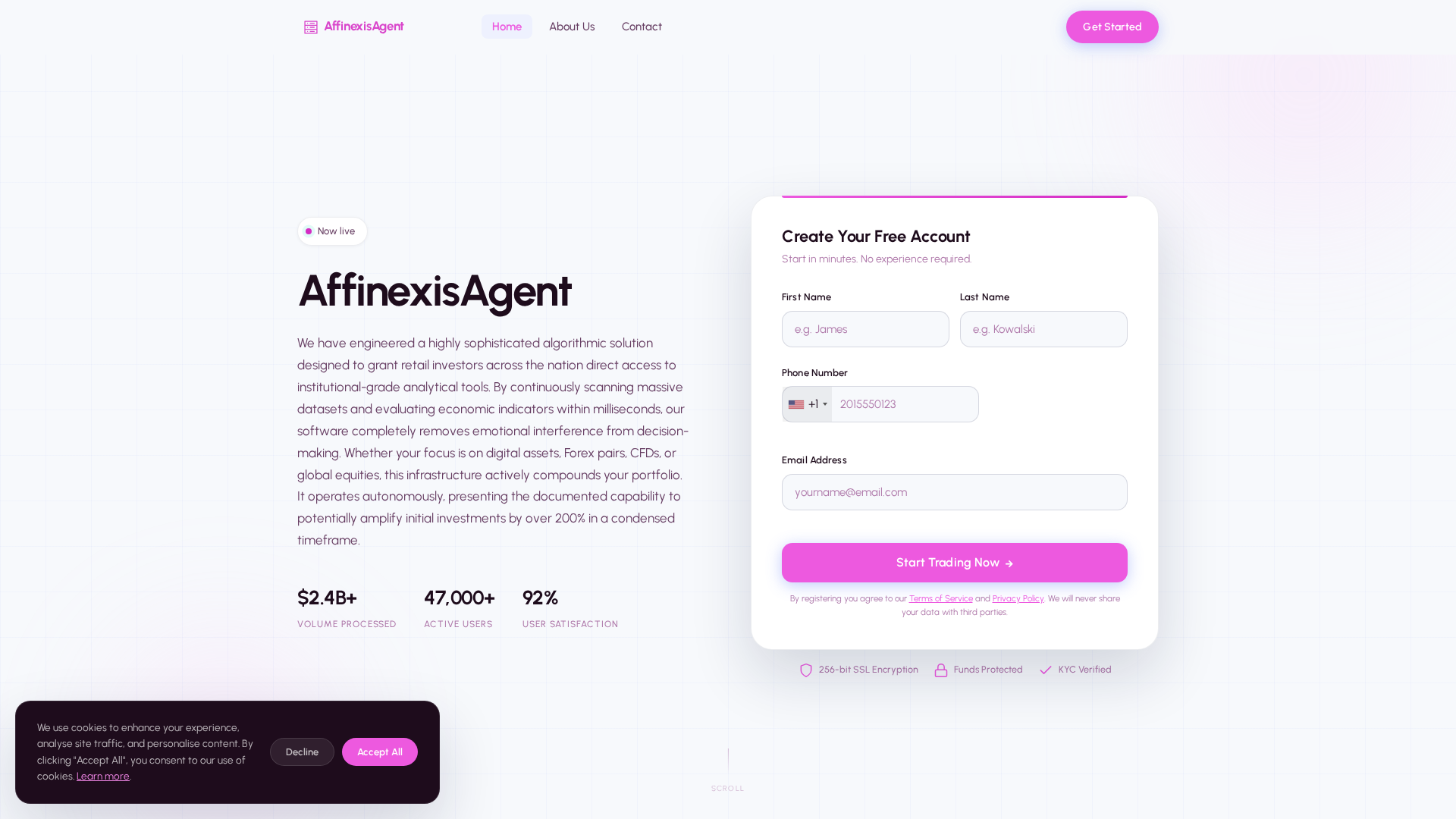 Screenshot of affinexisagentai.com