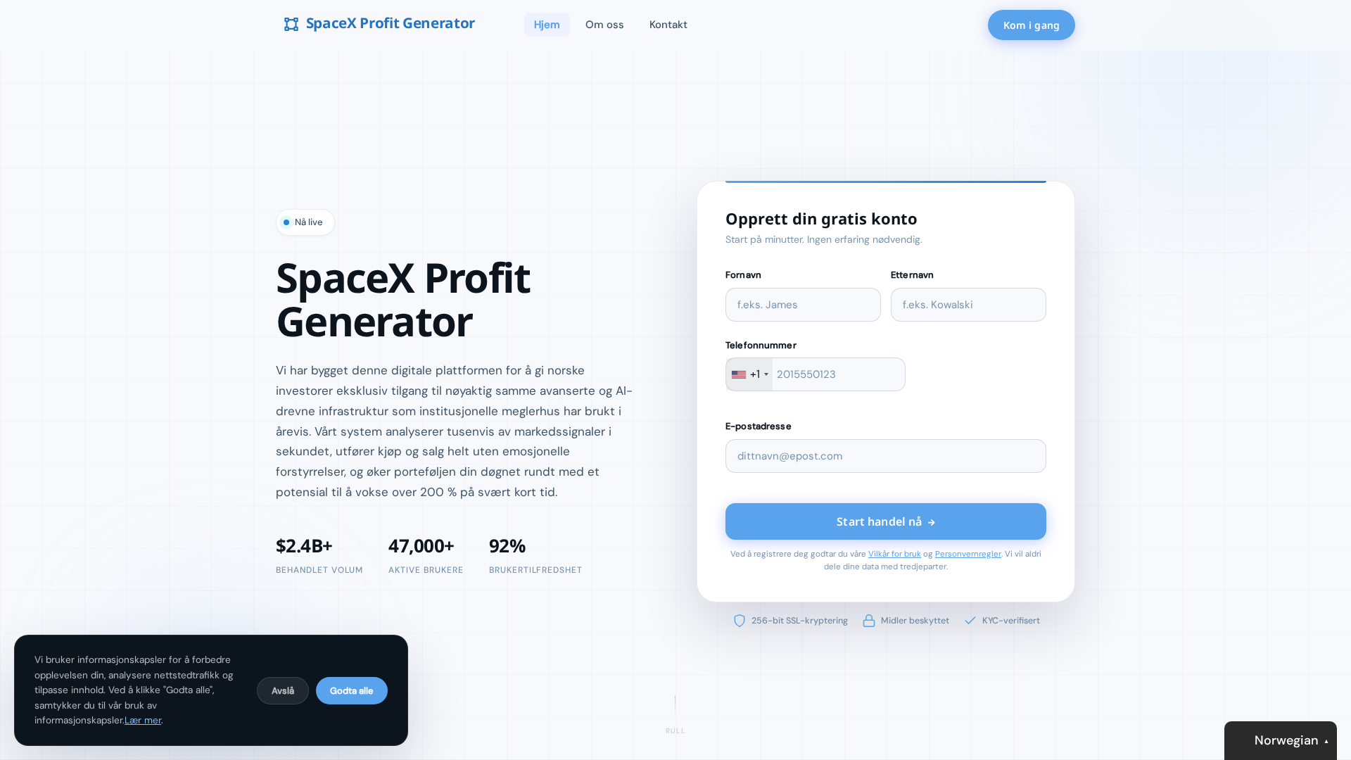 Screenshot of spacexprofitgenerator.org