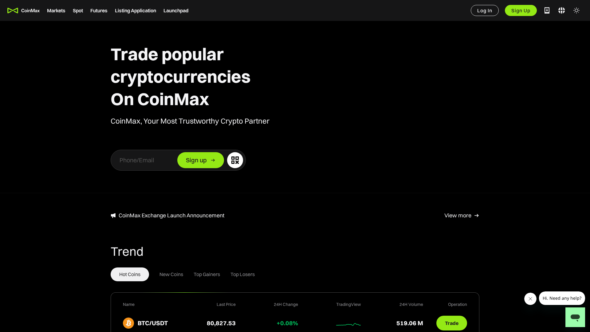 Screenshot of coinmax.co