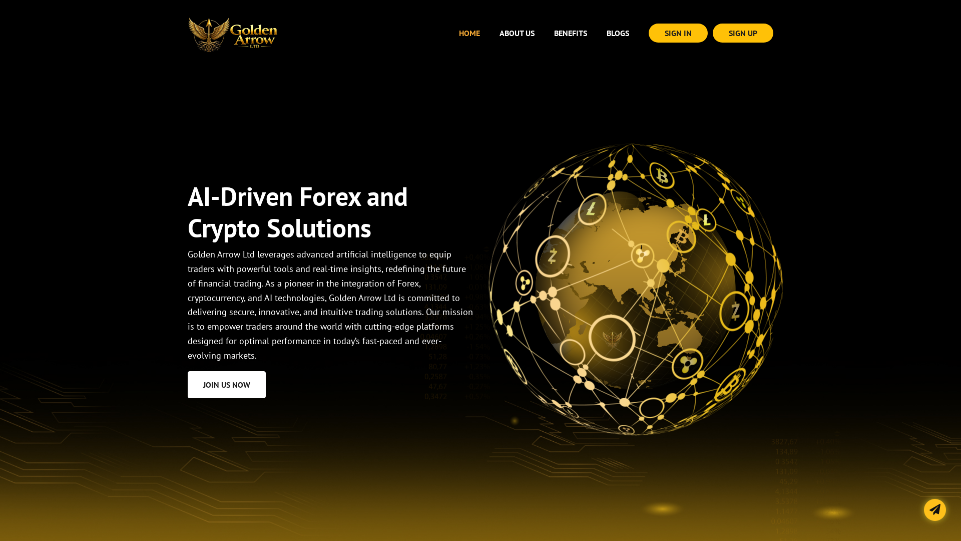 Screenshot of goldenarrowltd.biz