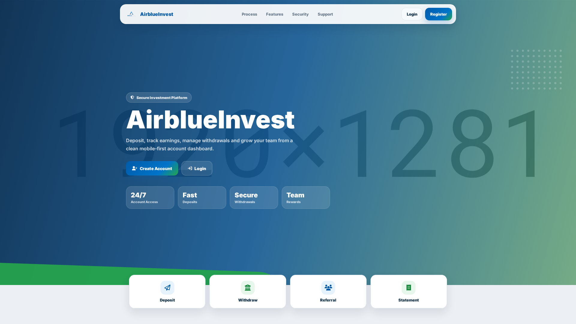 Screenshot of airblueinvest.com