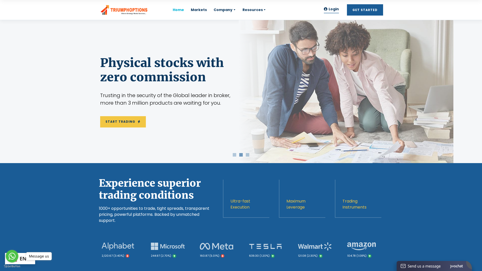 Screenshot of triumphoptions.com