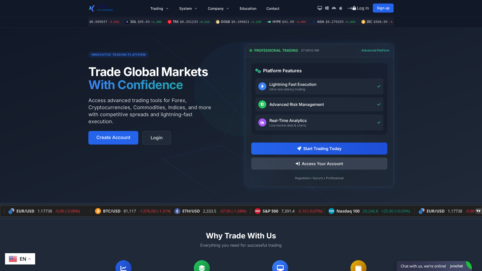 Screenshot of coinexchangepros.com