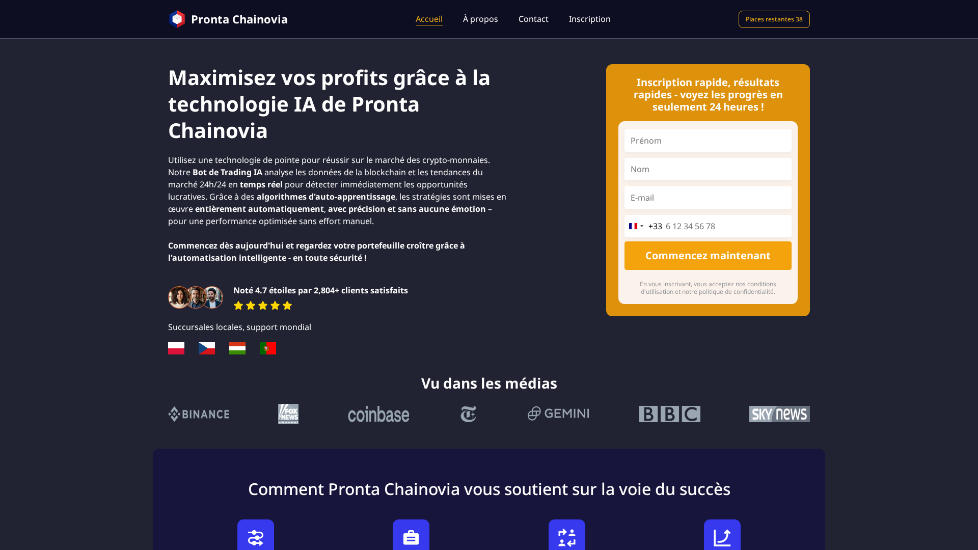 Screenshot of pronta-chainovia-ai.com
