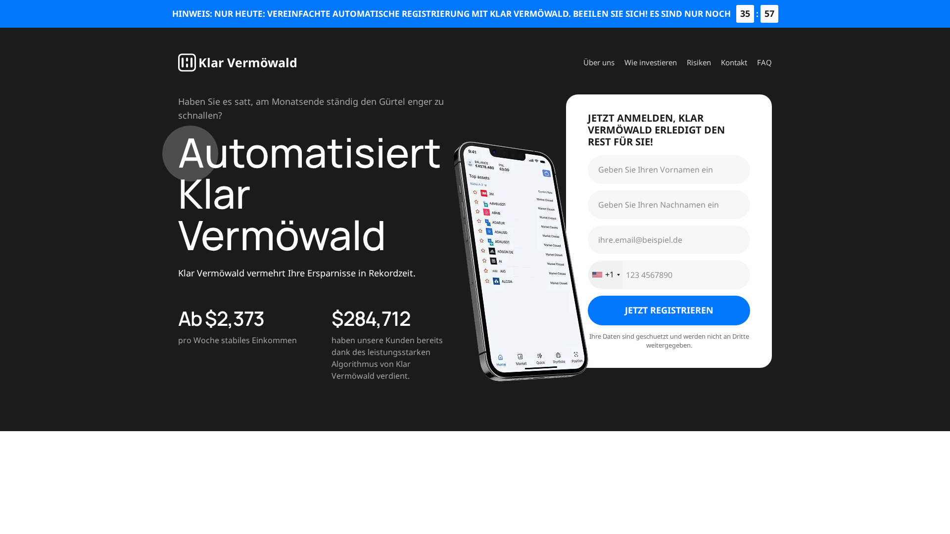 Screenshot of klarvermowaldtrade.de