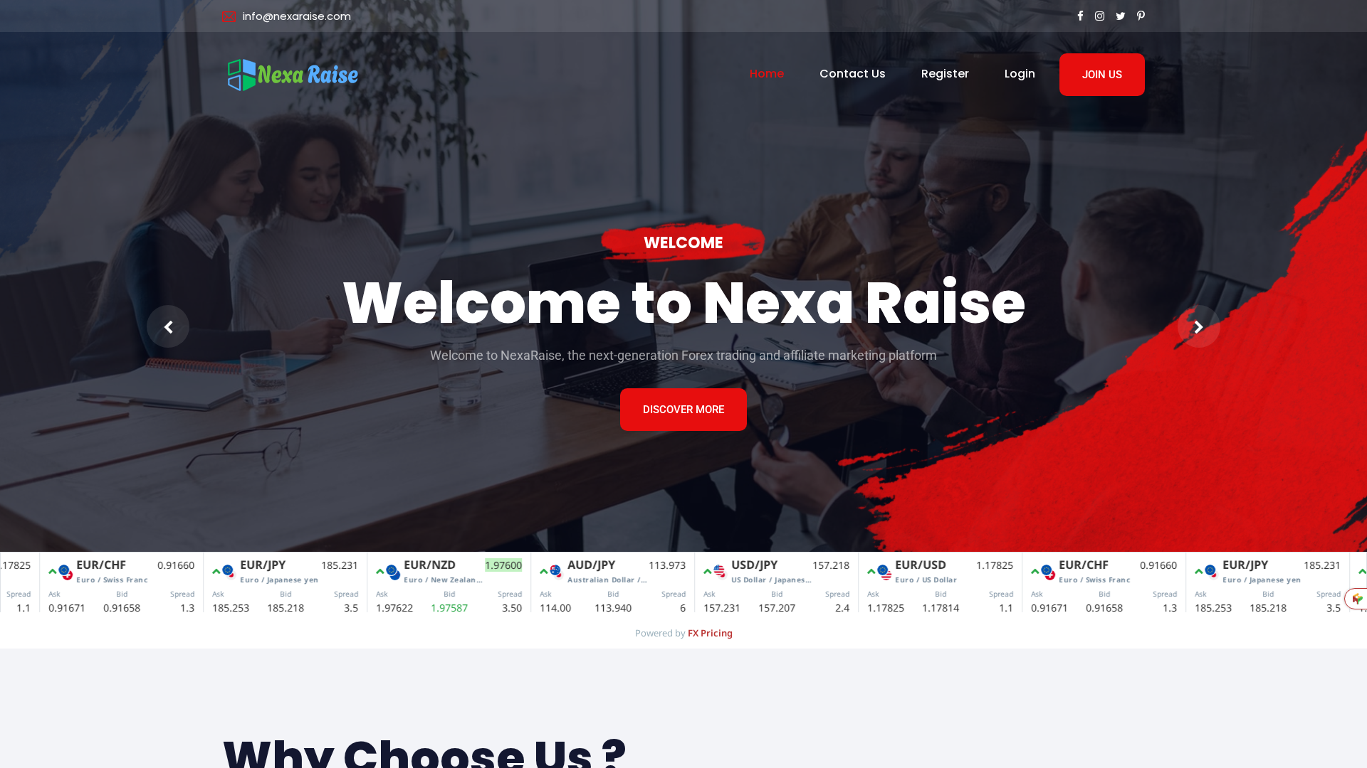 Screenshot of nexaraise.com