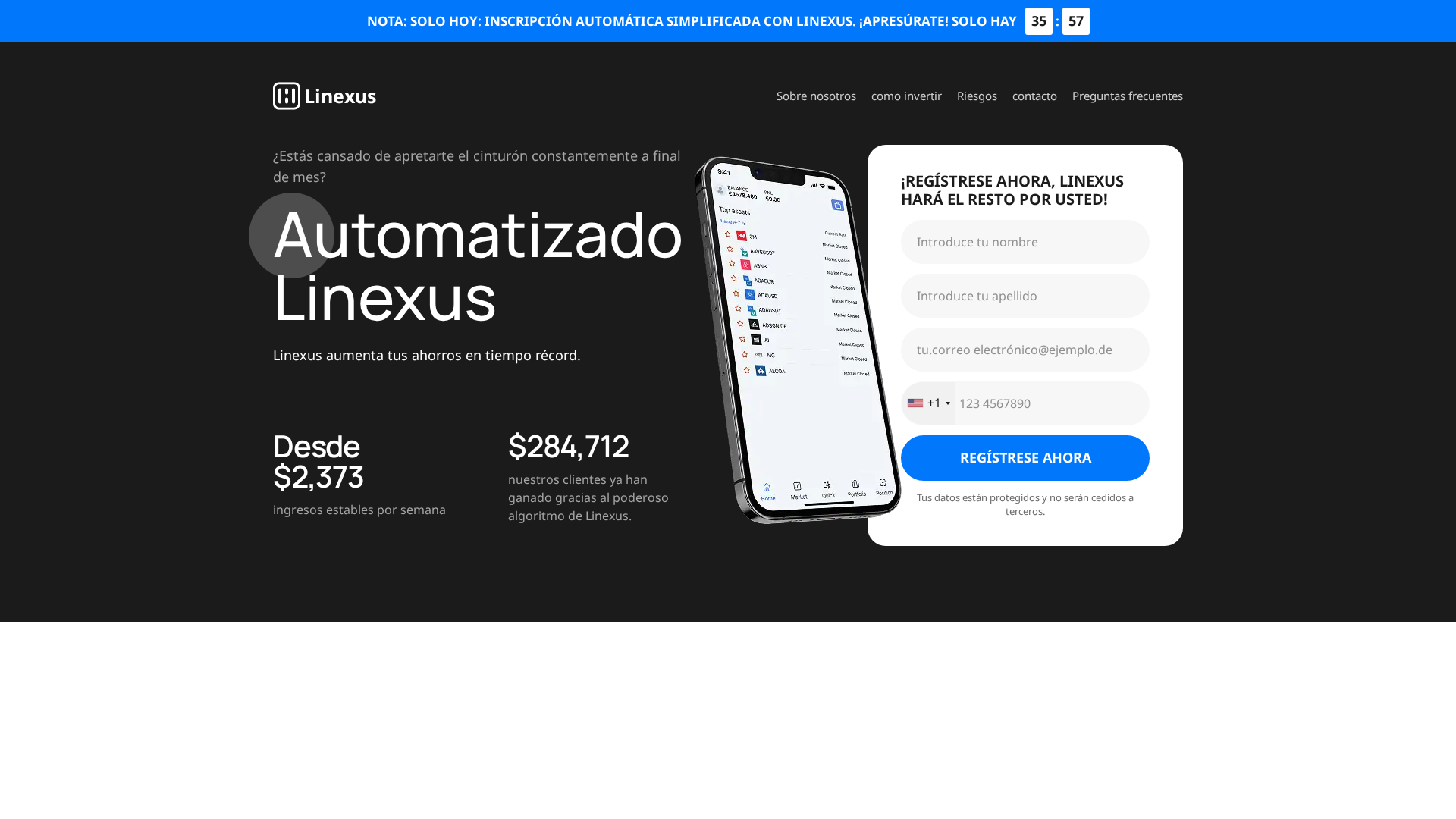 Screenshot of linexustrade.com