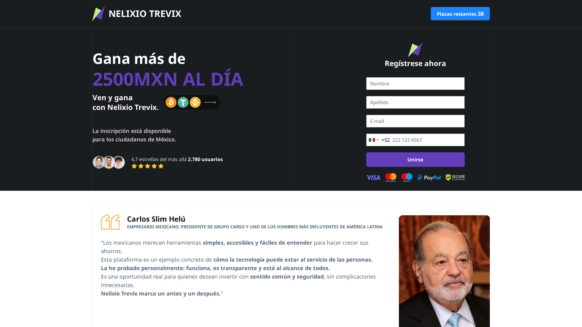 Screenshot of platarionex.net