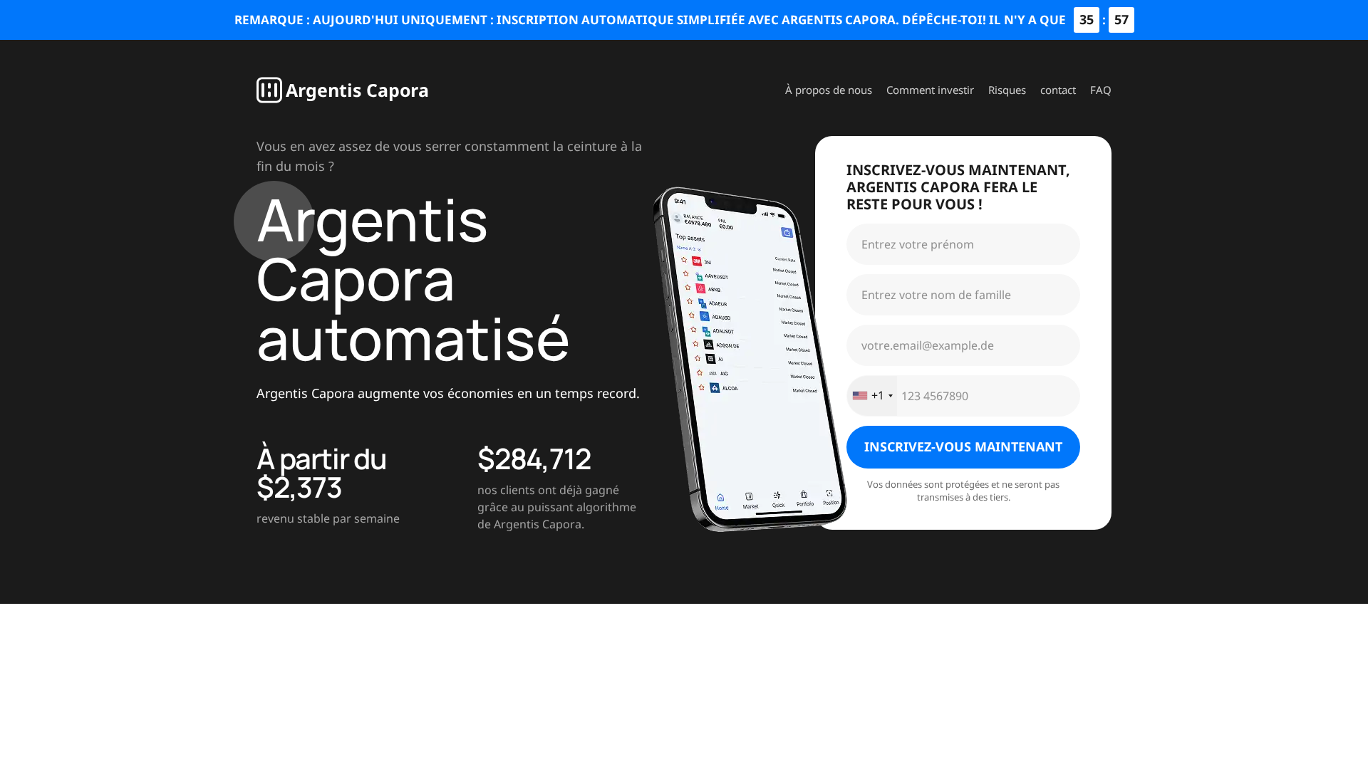 Screenshot of argentiscaporatrade.com