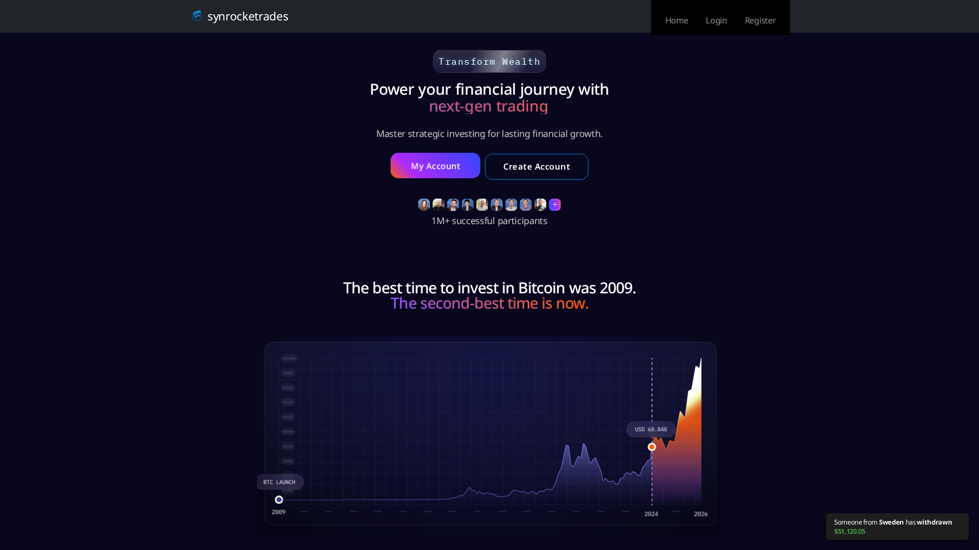 Screenshot of synrocketrades.com