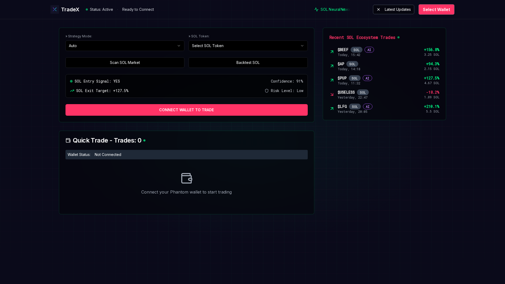 Screenshot of tradex.guru