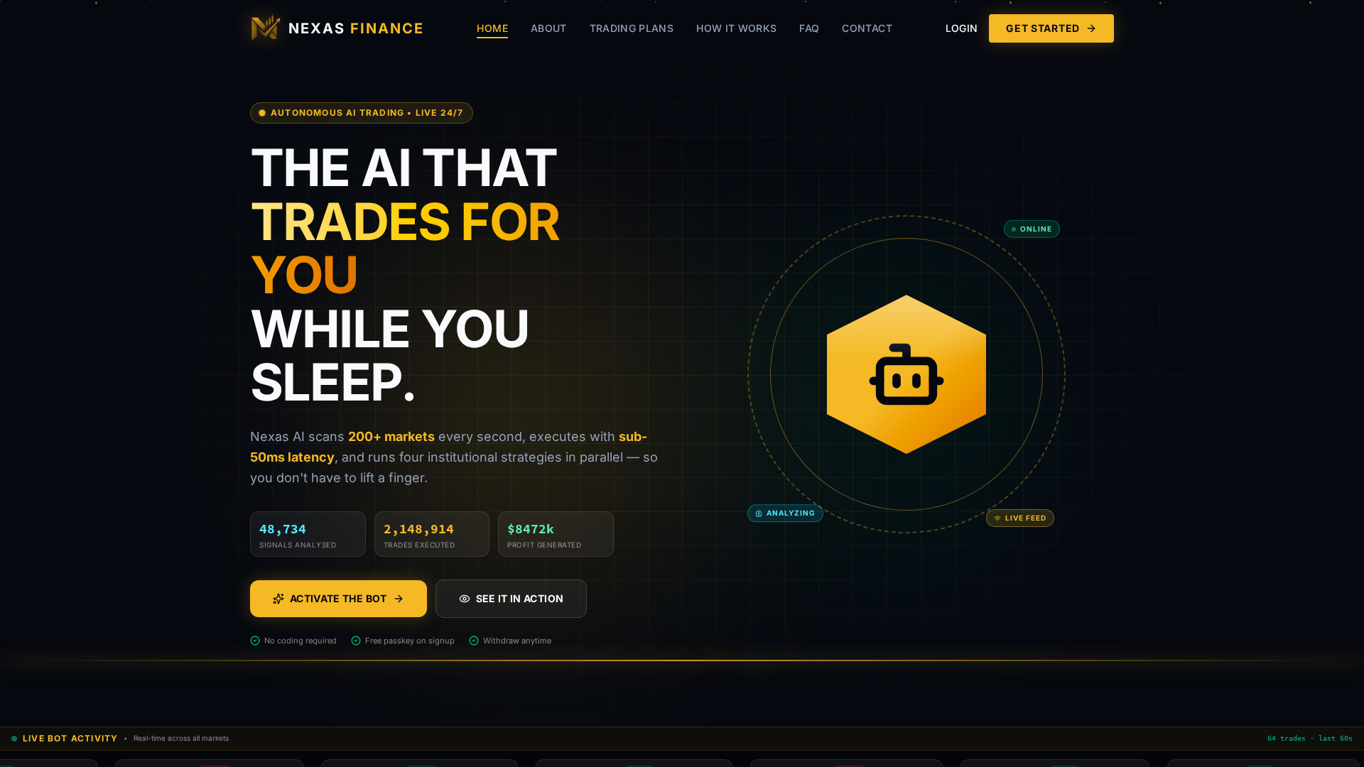 Screenshot of nexastradingbot.com