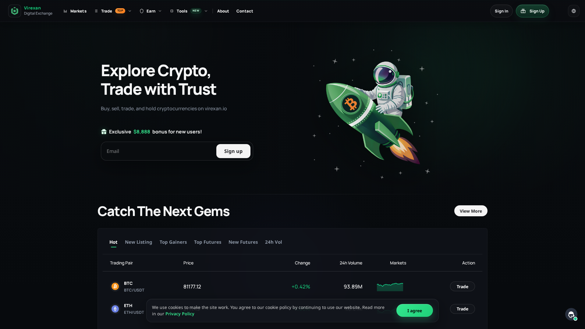 Screenshot of virexan.io