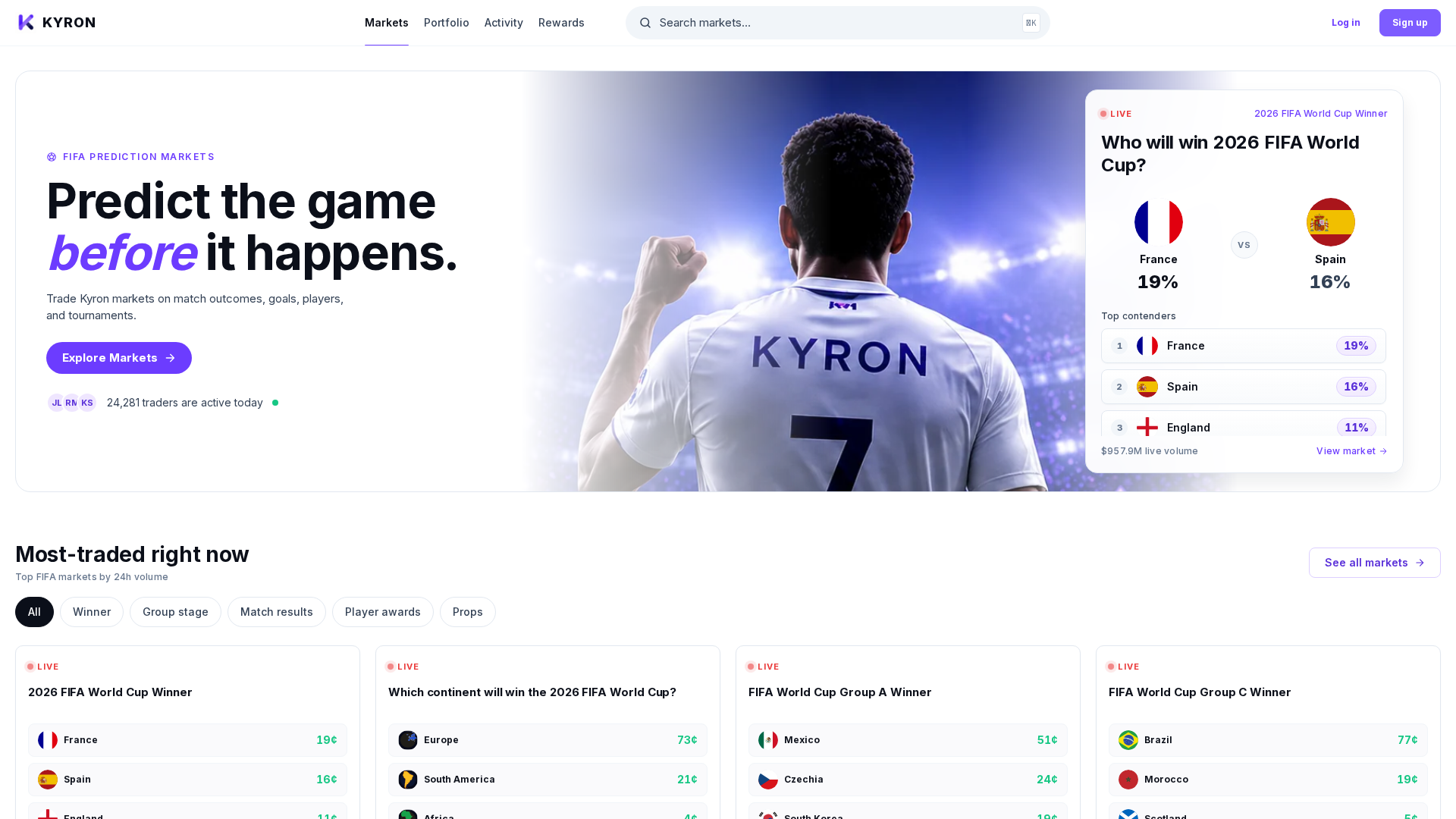 Screenshot of kyron.exchange