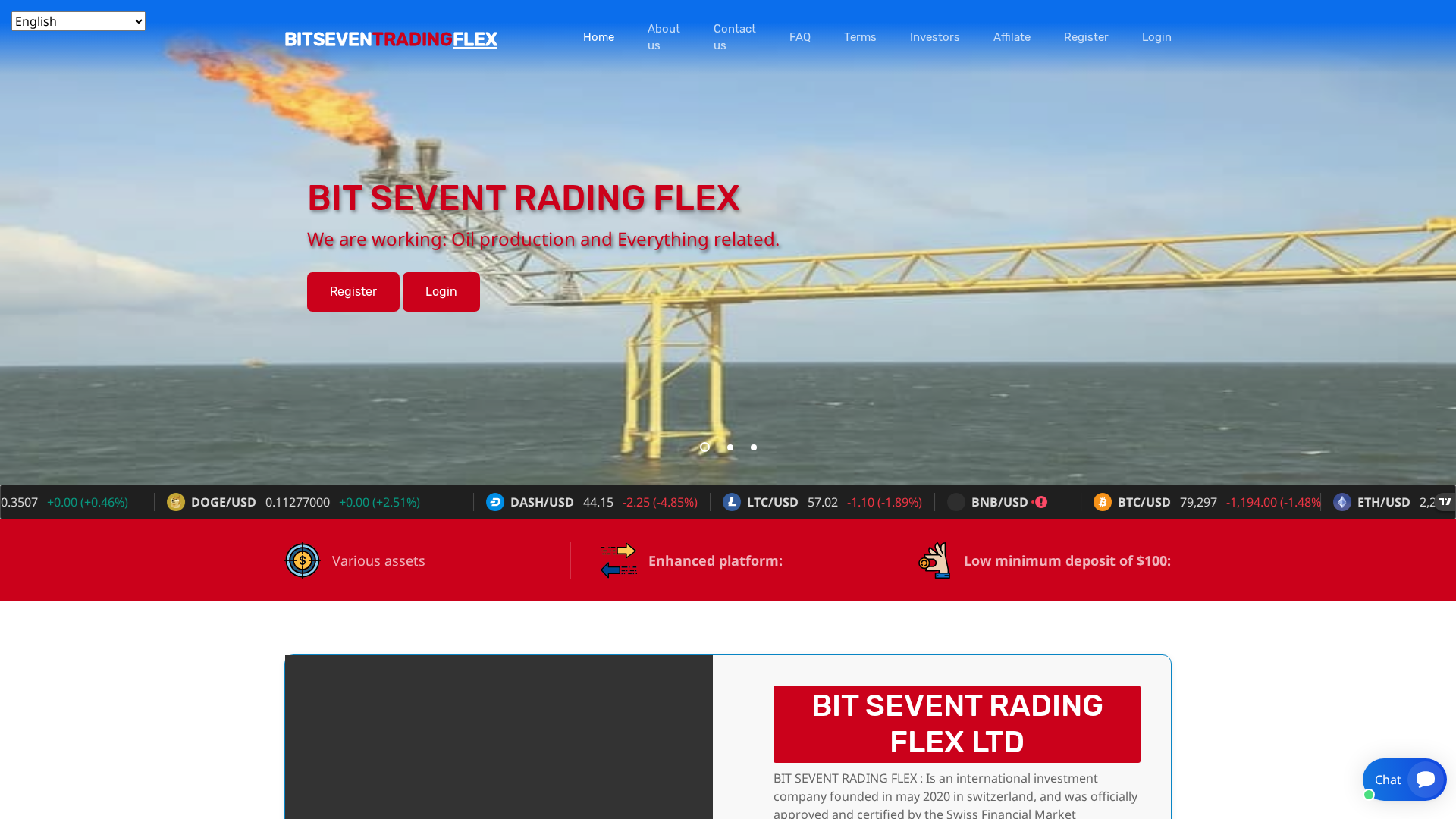Screenshot of bitseventradingflex.pro