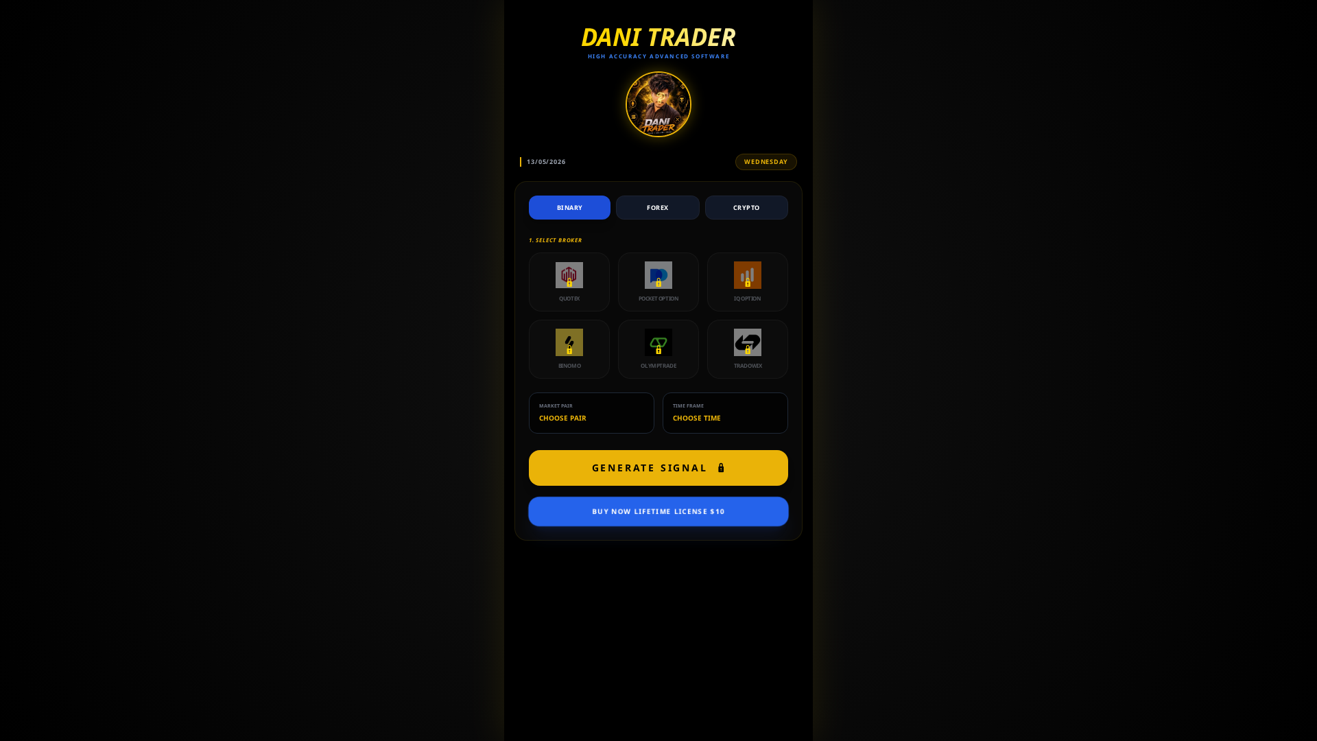 Screenshot of danitrader-premium-software.shop