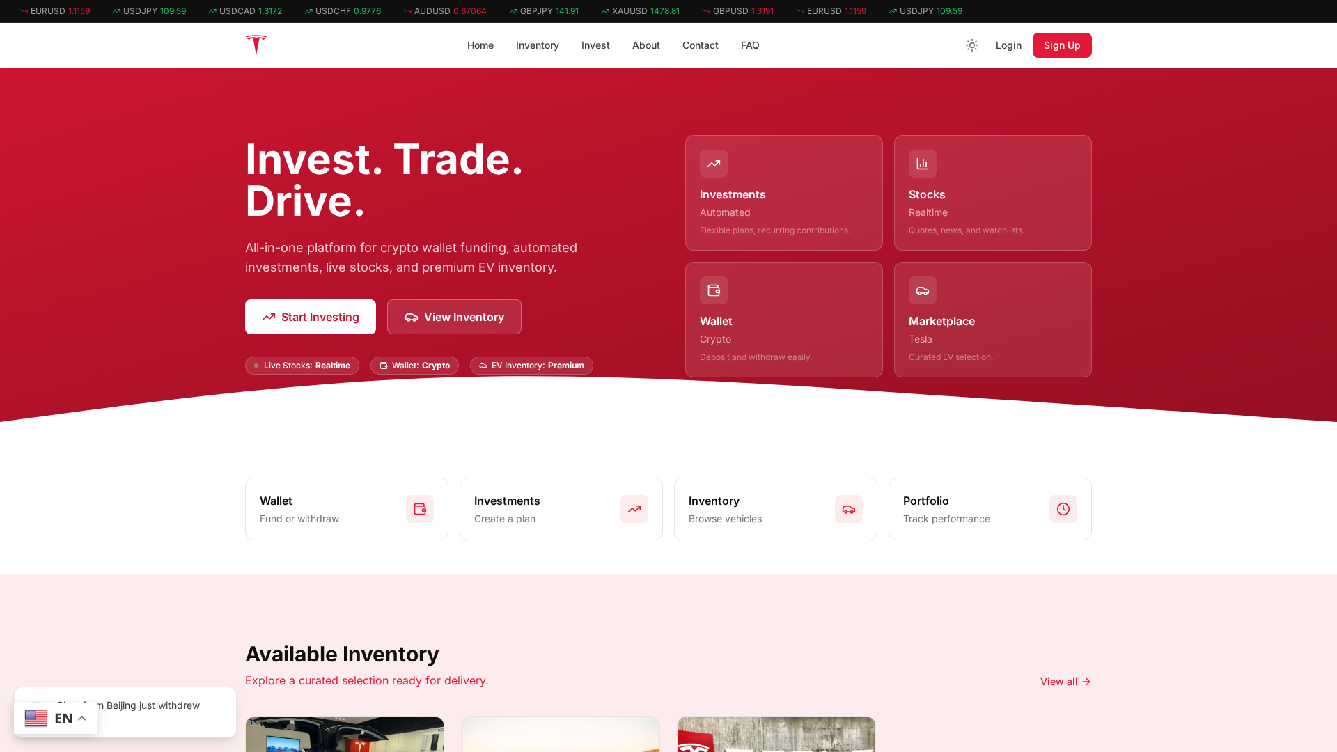 Screenshot of tsl-stocktrade.icu