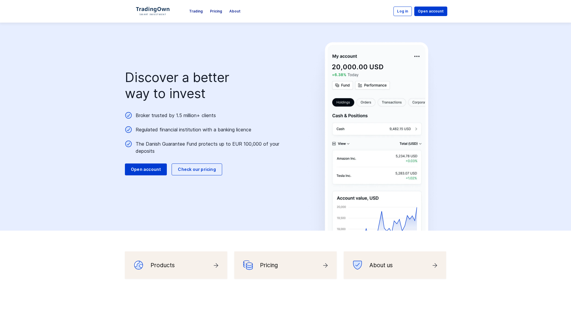 Screenshot of tradingownbroker.com